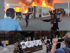 आग लगने के बाद ब्राज़ील के COP30 वेन्यू पर इमरजेंसी सर्विसेज़ की प्रतिक्रिया