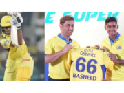 Shaik Rasheed Shines in CSK Colors: IPL 2025 में LSG के खिलाफ़ संघर्ष में 27 रन की शानदार पारी शेख रशीद ने आईपीएल 2025 के 30वें मैच में लखनऊ सुपर जायंट्स के खिलाफ चेन्नई सुपर किंग्स के लिए 27 रनों की पारी के दौरान एक स्टाइलिश शॉट खेला।