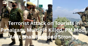 Terrorist Attack on Tourists in Pahalgam: Multiple Killed, PM Modi, Amit Shah Respond Strongly 22 अप्रैल, 2025 को पर्यटकों पर हुए घातक आतंकी हमले के बाद जम्मू और कश्मीर के पहलगाम में सुरक्षा बल तैनात किए गए।