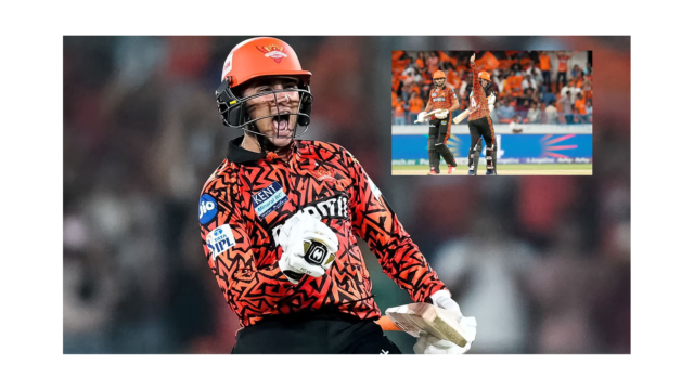अभिषेक शर्मा IPL 2025 में पंजाब किंग्स के खिलाफ सनराइजर्स हैदराबाद के लिए रिकॉर्ड-तोड़ 141 रन बनाने के बाद जश्न मनाते हुए